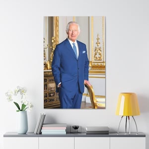 King Charles III - König von Großbritannien 76. Geburtstag Neues offizielles Porträtfoto - Leinwand, Poster, gerahmtes Poster und hochwertiger Digitaldruck