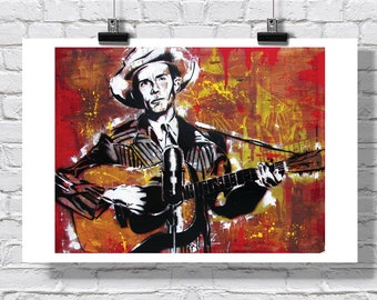 Print 18x12" - Hank Williams Sr. - Ramblin' Man - Country Music Legend Honky Tonk Stencil Pop Art