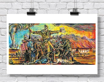 Print 18x12" - John Brown - Tragic Prelude Revisited - Bleeding Kansas Statehouse Abolitionist Signed Art