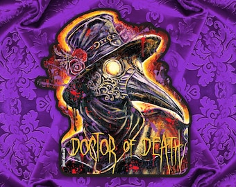 Autocollant en vinyle - The Plague Doctor - (environ 3,7 x 4 pouces)