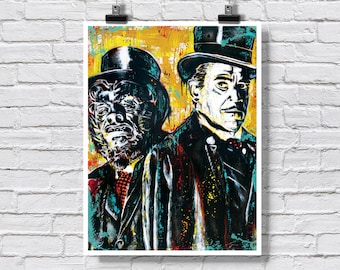 Poster Print 18x24 » - Dr. Jekyll et Mr. Hyde - Classic Monster Movies Gothic Dark Art