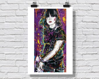 Print 12x18" - Joan Jett - Bad Reputation - Female Rocker Girls Rock Rock and Roll Punk Runaways Blackhearts Signed Art