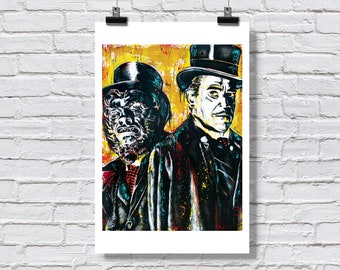 Print 12x18" - Dr. Jekyll and Mr. Hyde - Classic Monster Movies Gothic Dark Art
