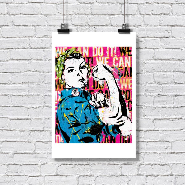Imprimer 12x18" - Rosie the Riveter - Girl Power Strong Women United States Cultural Icon We Can Do It