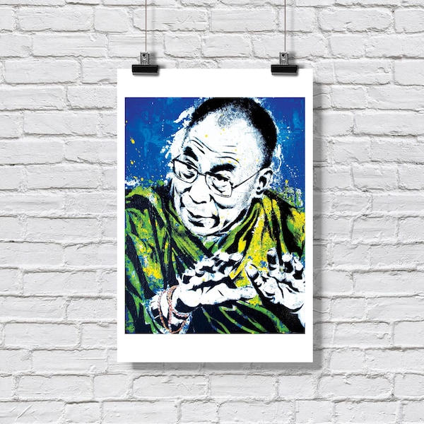 Print 12x18" - Dalai Lama - My Religion is Kindness - Spiritual Art Buddhism Signed