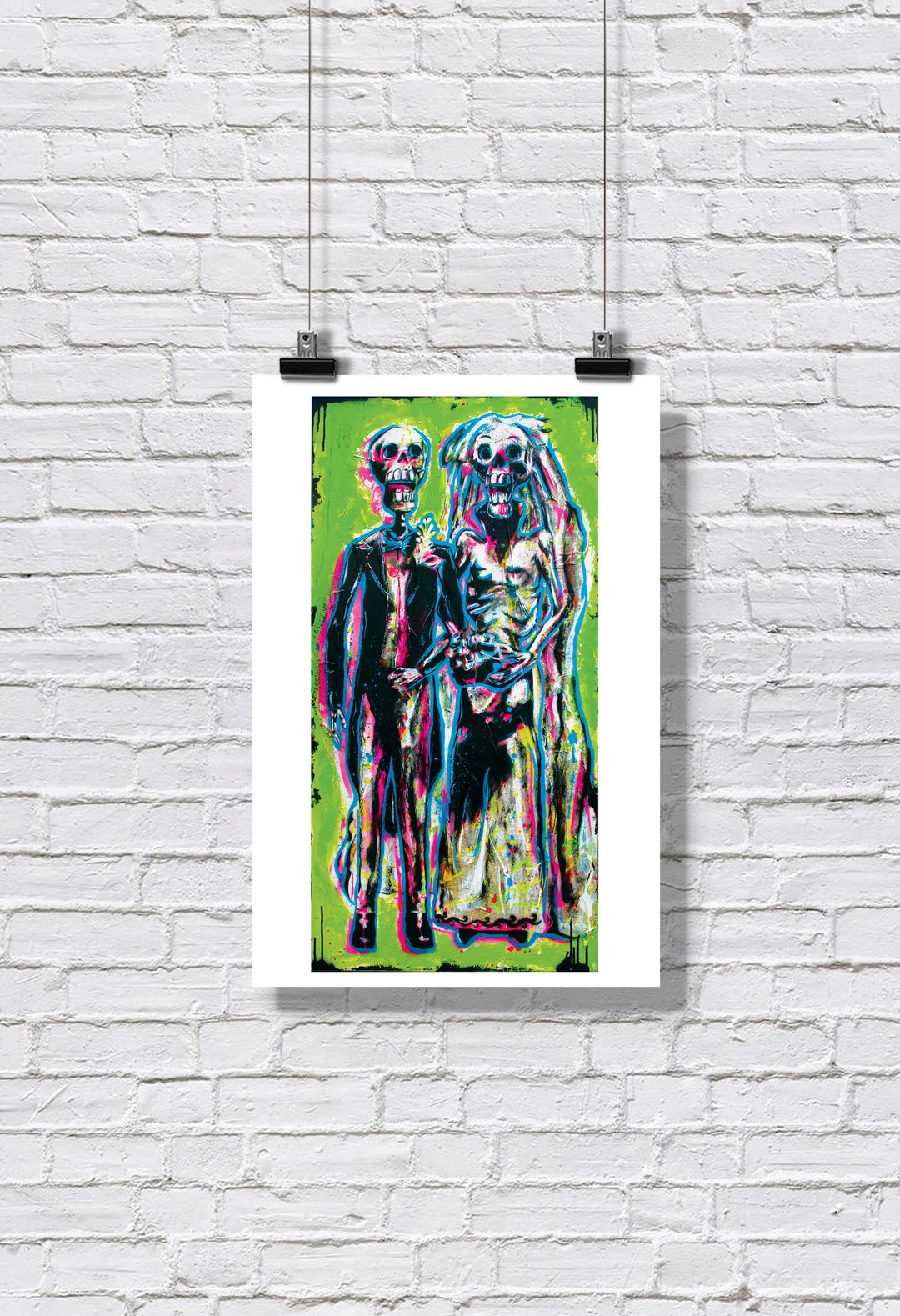 Print 12x18" - Day of the Dead Dia De Los Muertos Wedding - Calavera ...
