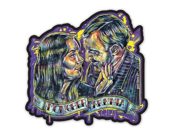 Vinyl Sticker - Addams Family - Gomez and Morticia (approx. 4 x 3.75")