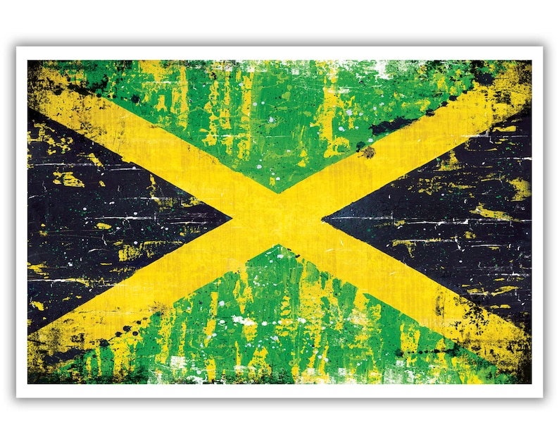 Print 18x12 Jamaican Flag Rasta Rastafari Reggae Etsy