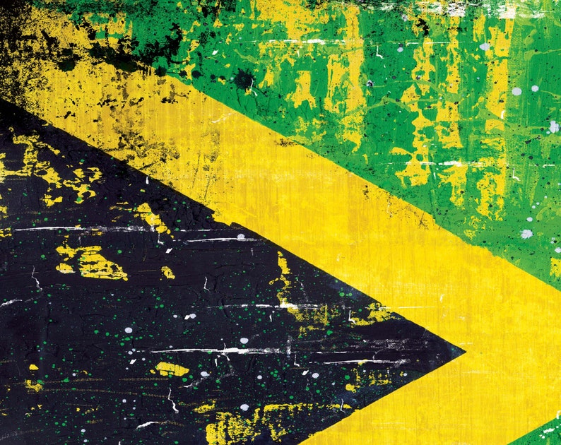 Print 18x12 Jamaican Flag Rasta Rastafari Reggae Etsy