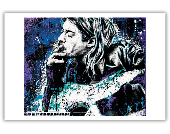 Drucken 18 X 12 Kurt Cobain Negative Creep Nirvana Grunge Alternative 90er Jahre Rock Musik Signiert Kunst