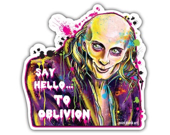 Autocollant vinyle - Riff Raff (env. 4 x 4.125 ») - Rocky Horror Picture Show Say Hello to Oblivion