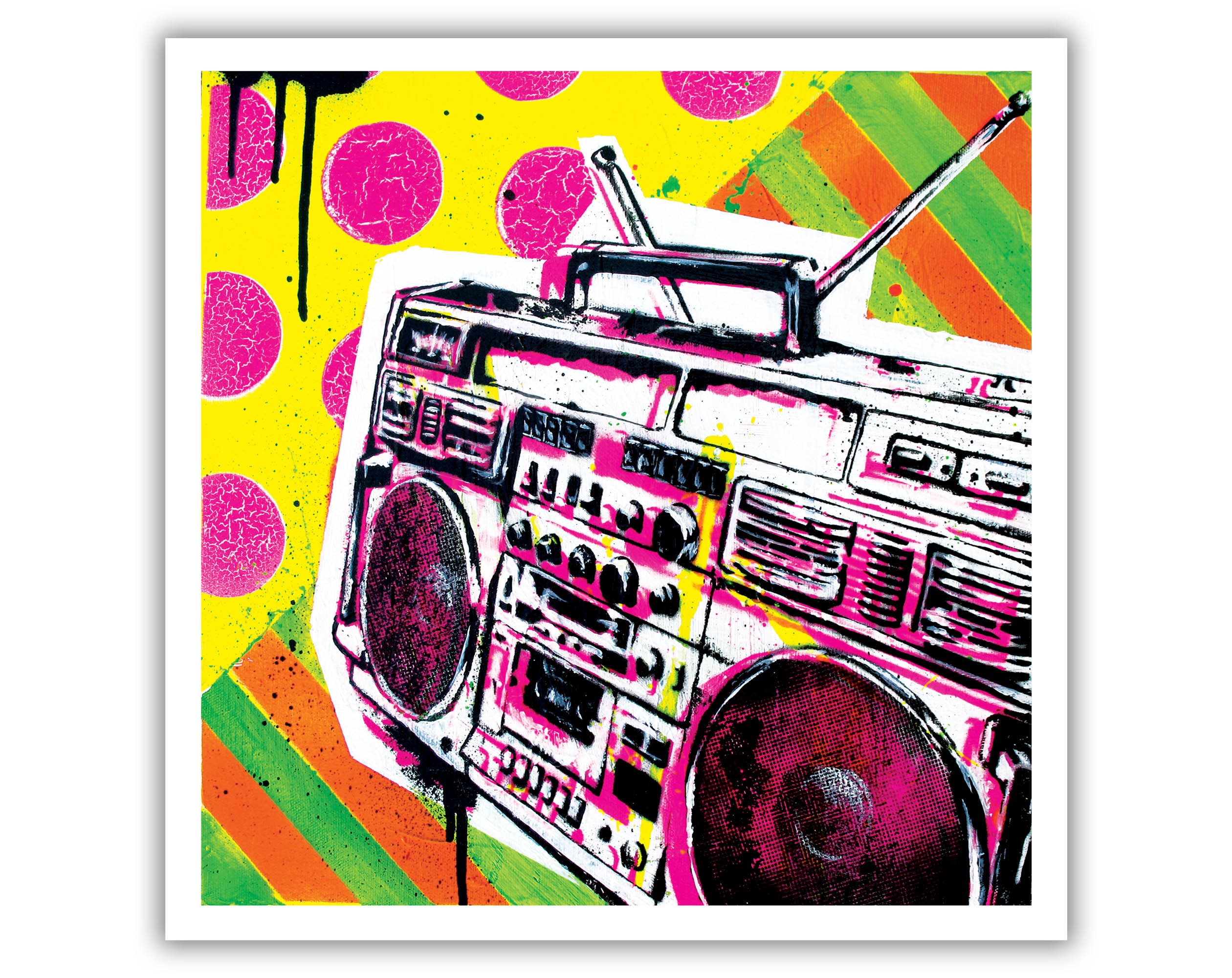 Print 12x12 Ghetto Blaster Boom Box Old School Tape - Etsy