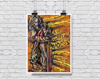 Poster Print 18 x 24"  - Jethro Tull - Aqualung In the Shuffling Madness Music 60s and 70s rock British RocknRoll
