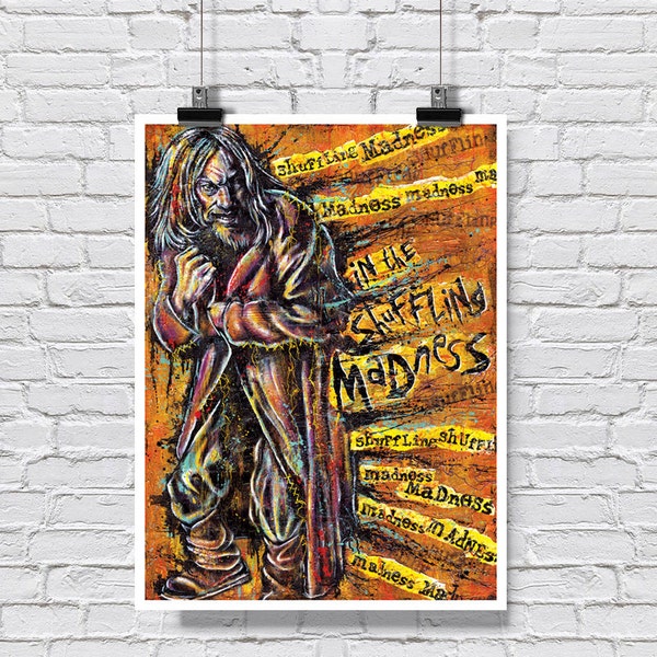 Poster Print 18 x 24"  - Jethro Tull - Aqualung In the Shuffling Madness Music 60s and 70s rock British RocknRoll