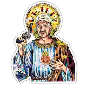 Vinyl Sticker - Joe Exotic Tiger King - WWJED? - (approx. 3.5 x 4.25") Oklahoma pandemic zoo low brow art pop culture