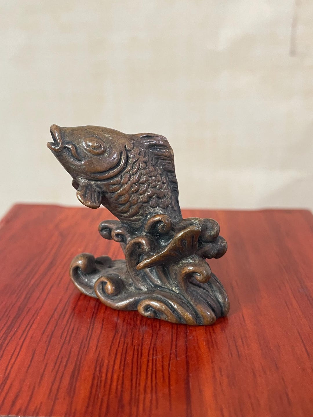 Copper Carp Fsih Jumping Out of the Water, Feng Shui Fish Statue, Lucy ...