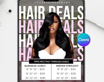 Friseur E-Flyer Template | Pink Oster Frühlingsangebote (Canva Pro erforderlich)