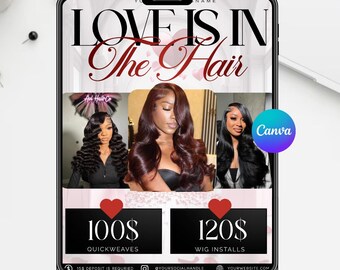 Valentines Hairstylist E-Flyer | Instagram Template (Canva Edit)
