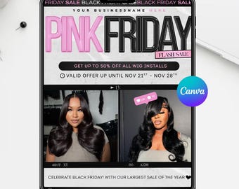 Black Friday Angebot | Friseur Vorlage (Canva Editable)