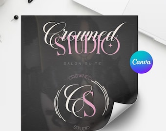 Modèle Canva de conception de logo rose : logo de marque DIY pour les propriétaires d'entreprise