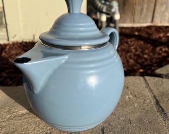 Vintage 80’s Blue Fiesta Ware Enamel Tea Kettle Rare Colorway Wilton Copco