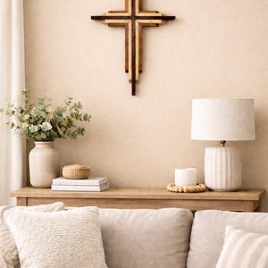 Layered Wall Cross, Christian Decor image 11