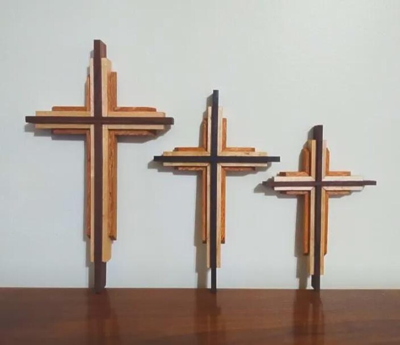 Layered Wall Cross, Christian Decor image 9