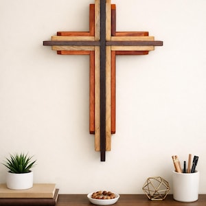 Layered Wall Cross, Christian Decor image 10