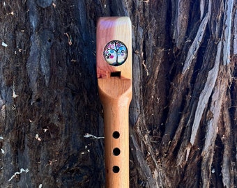 Spanish Cedar Gentle Breath Bb Minor Flute with Tree Symbol