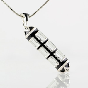 Mezuzah Necklace Judaica Jewelry Mezuzah Pendant Jewish Jewelry for Him /  Her Kabbalah Pendant Sterling Silver Necklace Hebrew Scroll Charm