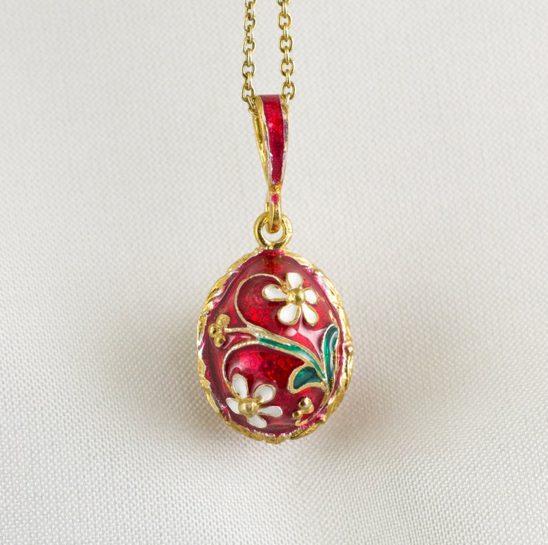 Jasmine Flower Pink Pendant Enamel Jewelry Necklace White Etsy