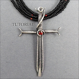Sword Pendant Wire Woven Jewelry Tutorial image 2