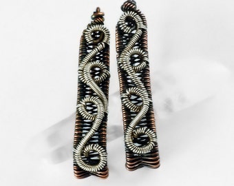 Swirling Mixed Metals Earrings - Wire Weaving and Coiling Jewelry Tutorial