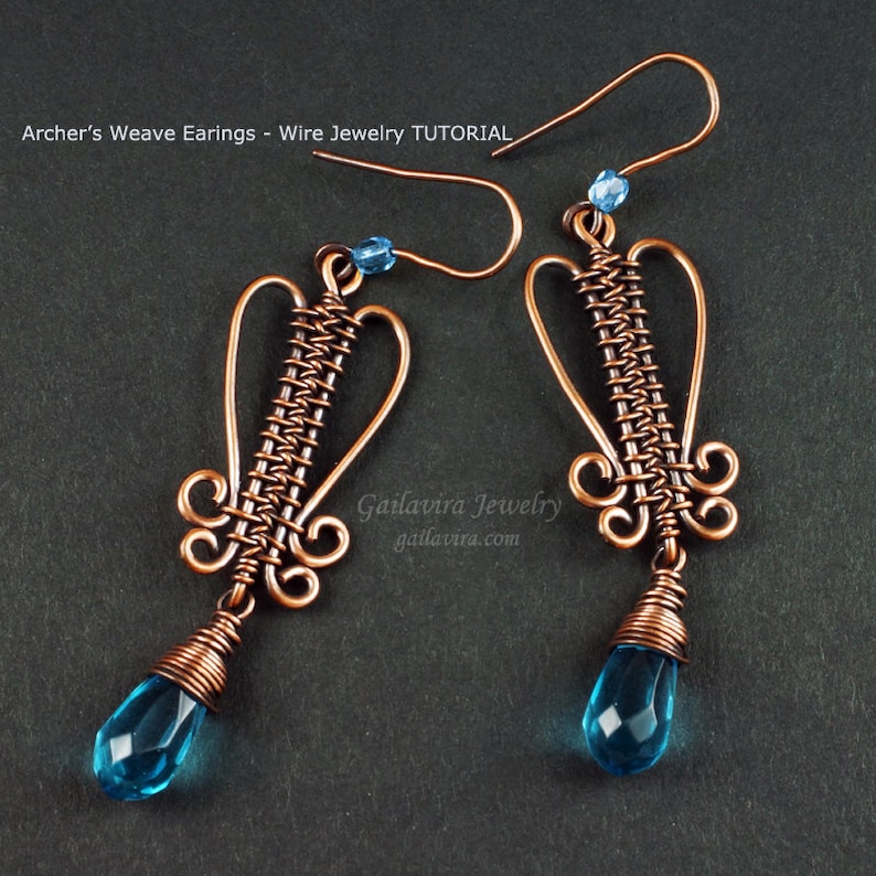 Archer's Weave Earrings Wire Woven Jewelry Tutorial image 1