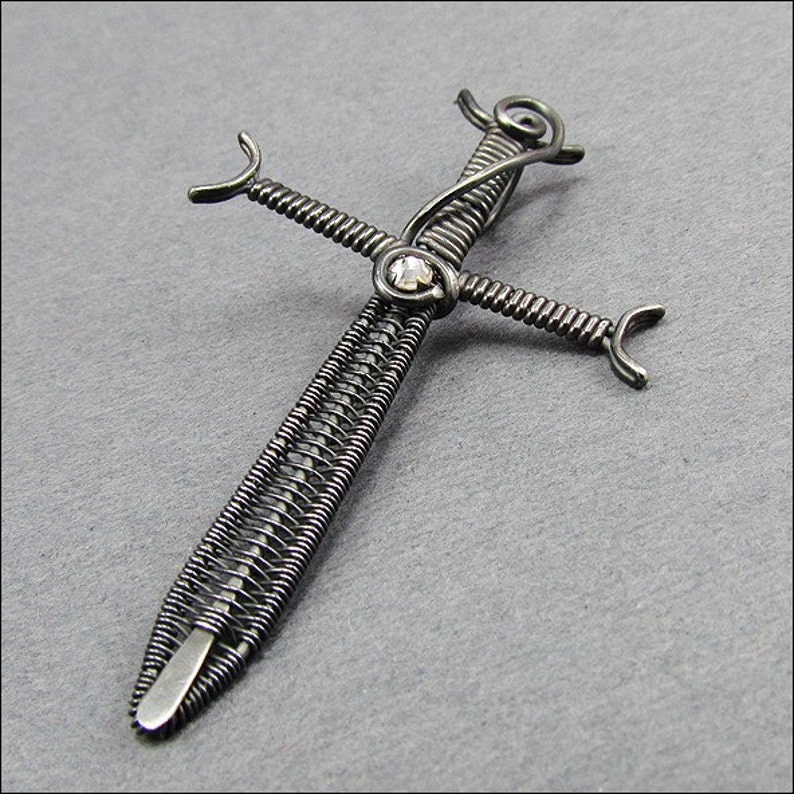 Sword Pendant Wire Woven Jewelry Tutorial image 3