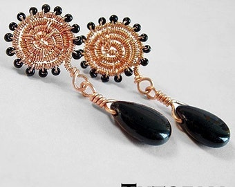 Spiral Button Earrings - Learn How to Make Wire Wrapped Earrings
