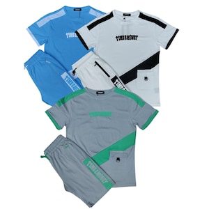 Mens Tracksuit Set Time Is Money Cotton T Shirt & Shorts Gym Men Top Sports Wear