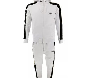 Conjunto de chándal urbano ajustado con cremallera y pantalón de chándal a juego de 2 piezas de diseñador TiM