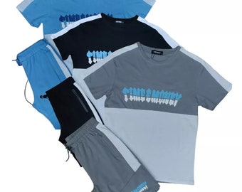Mens Time Is Money Tracksuit Set Gym Men&#39;s Cotton T Shirt & Shorts Casual Wear