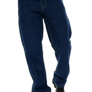 Men&#39;s Comfort Fit Dark Wash Denim Jeans: Regular Fit