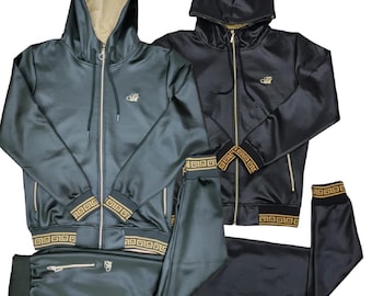 Chándal brillante para hombre: conjunto de jogging urbano de corte ajustado