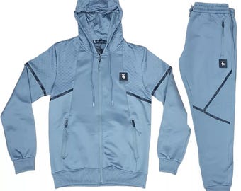 Men's Merlin Grey Tracksuit: 2-Piece Zip Hoodie & Joggers
