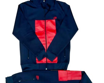 Mens Cargo Combat Tracksuit Slim Fit Urban Zip Up Top & Matching Jogger 2pcs Set