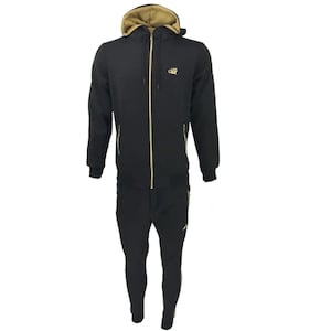 Mens TIM Baroque Print Side Tape Matching Tracksuit Zipper Hoodie Joggers Set