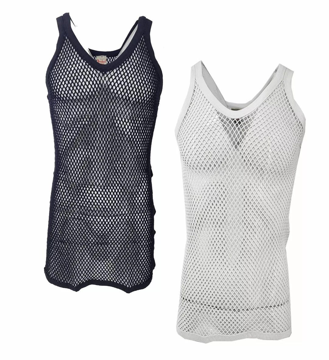 Original Pendeen Mens Premium 100% Cotton Mesh Fishnet String Vest Top ...