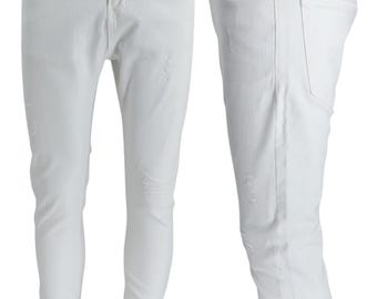 Pantalones vaqueros blancos de mezclilla para hombre, de algodón GP, cómodos, ajustados, desgastados y cónicos.