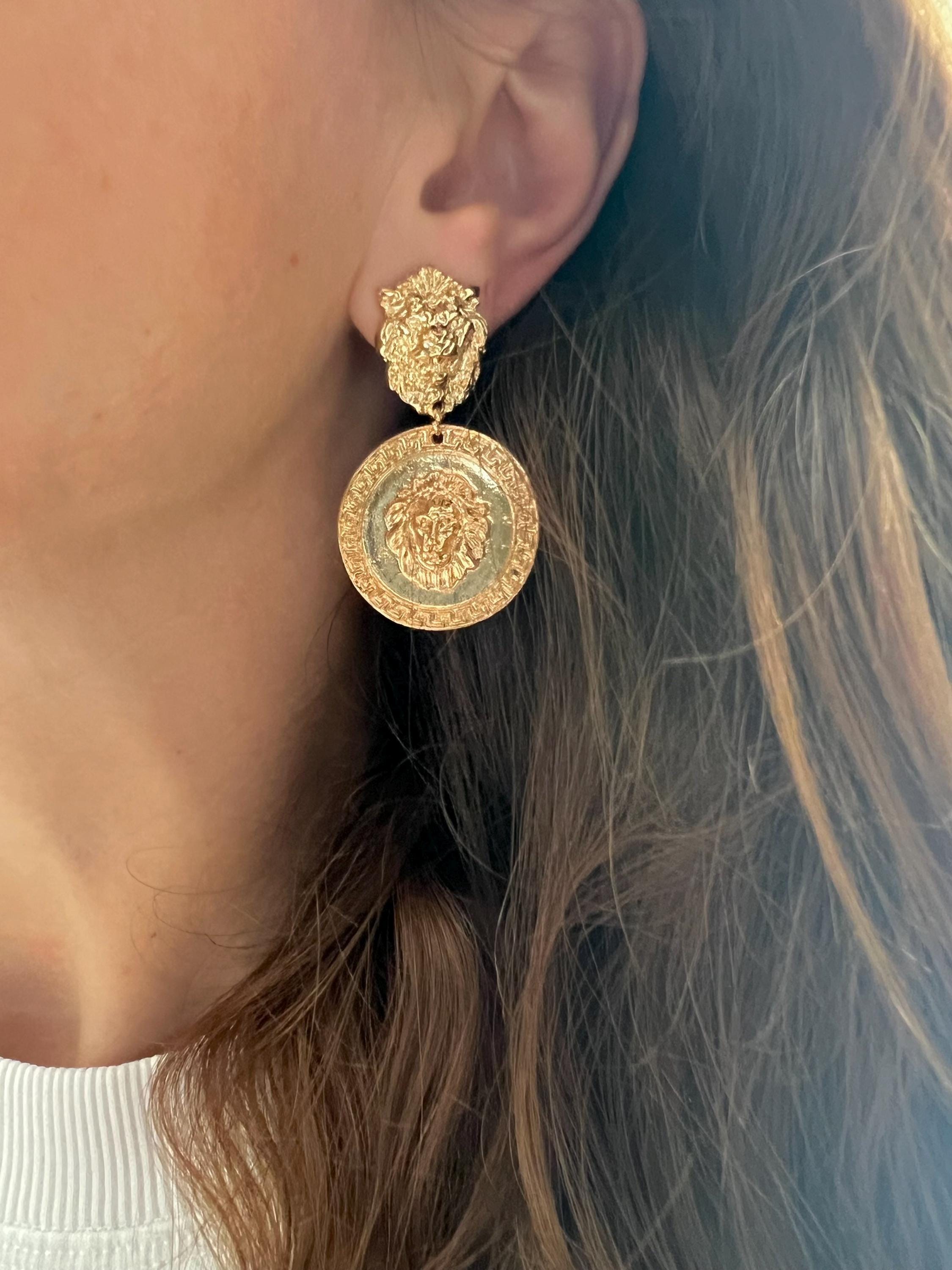 Versace Lion Earring - Etsy