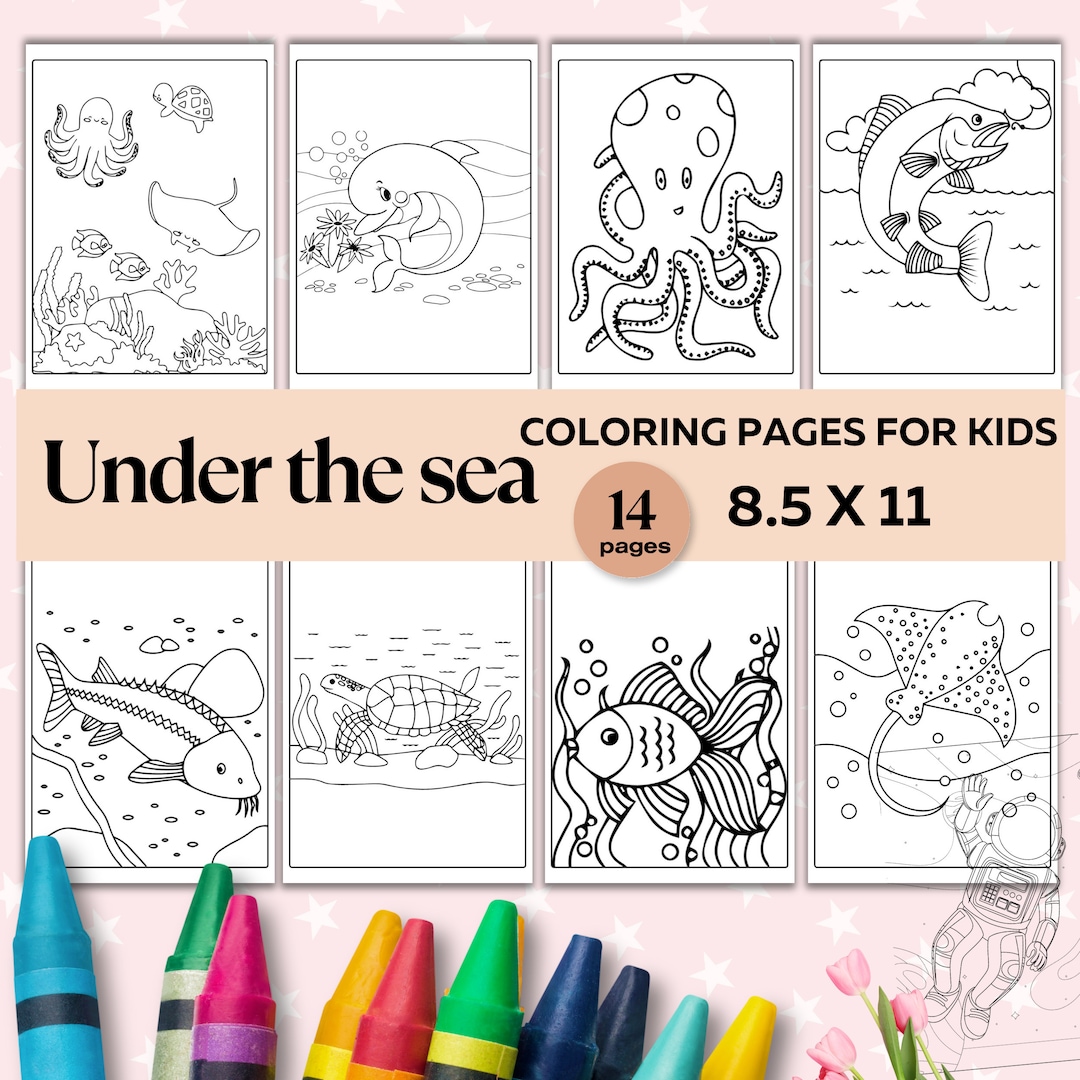 Under the Sea Animals Coloring Pages, Printable Coloring Book Sea ...