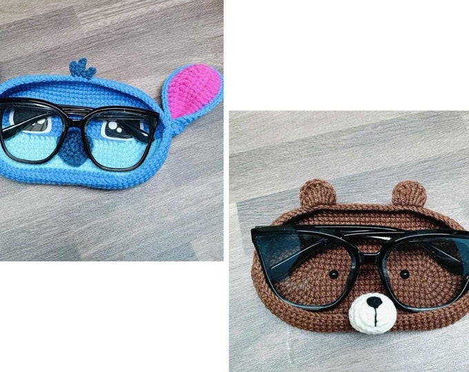 Crochet Bear & Alien Eyeglasses Holder Pattern (PDF)