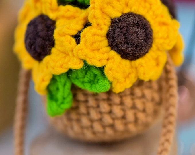 Sunflower Basket Crochet Pattern (PDF)